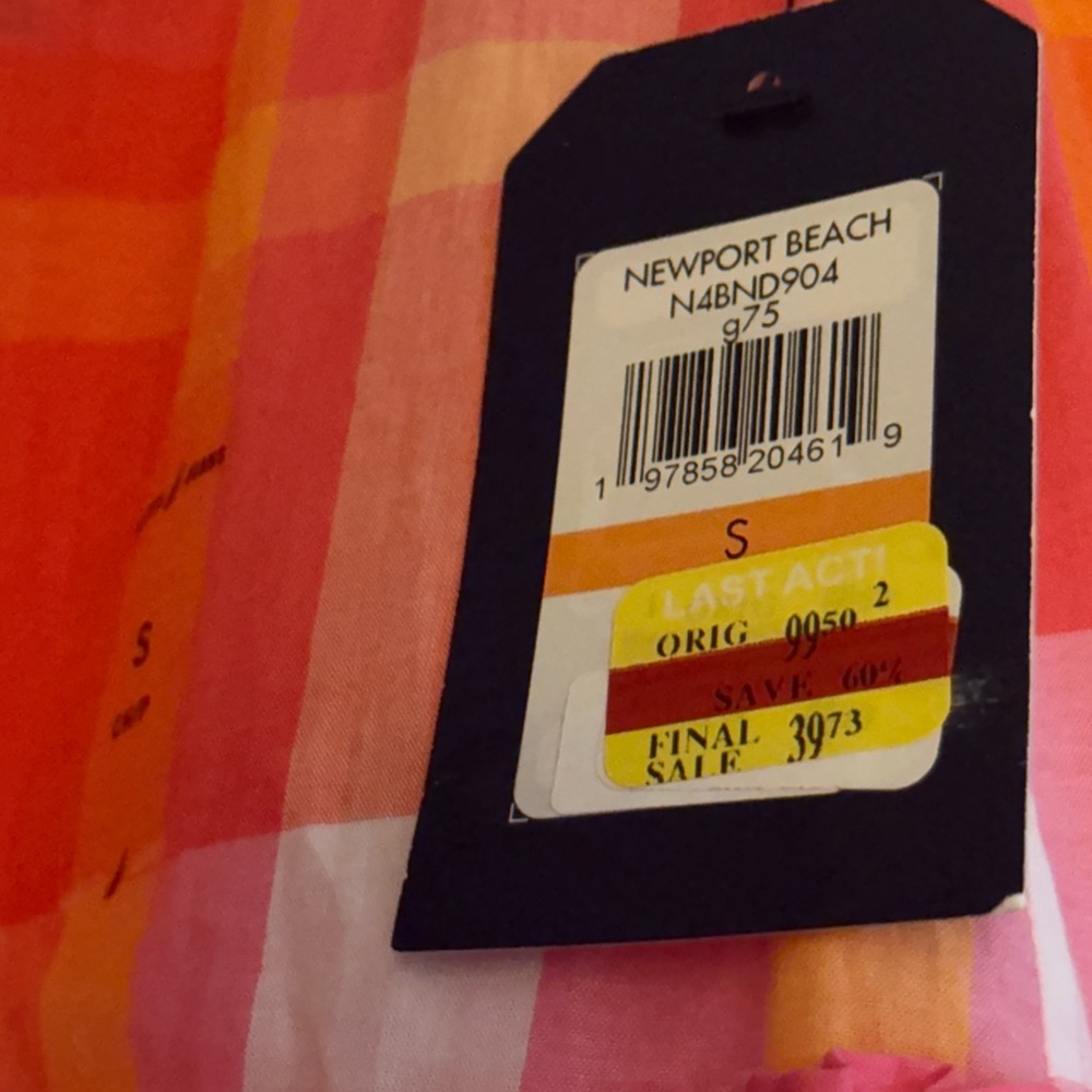 Nautica Pink & Orange Plaid Tiered Maxi Skirt - Picture 3 of 4